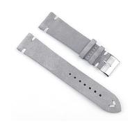 ACTINPANT 1 Stück Wildlederarmband for Uhren, Vintage-Armband, handgefertigt, mit Nahtverschluss, 22 mm/24 mm(Gray-White Wire,18mm)