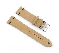 ACTINPANT 1 Stück Wildlederarmband for Uhren, Vintage-Armband, handgefertigt, mit Nahtverschluss, 22 mm/24 mm(Khaki-Black Wire,22mm)