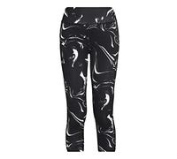 Caprileggings LASCANA ACTIVE "Black Marble", Damen, Gr. 44/46, N-Gr, weiß (schwarz, gemustert, weiß), Obermaterial: 85% Polyester, 15% Elasthan, Mesh, gemustert, figurbetont kniebedeckend, Hosen, Spor