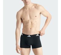 adidas Herren Boxershorts, 3er Pack - Trunks, Active Flex Cotton, Logo, einfarbig Schwarz S