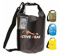 Active Peak® Dry Bag wasserdicht Rolltop Packsack 2 L-20 L mit Schultergurt & Handyhülle, Schwimmfähige Outdoor Tasche für Kajak, Boot, Strand, SUP, Wandern, Camping (Schwarz, 20 Liter)