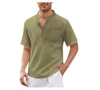 Activewear Für Herren Oversize Tshirt Herren 3XL Poloshirt Herren Set Sommerhemd Herren Schwarz T Shirt Personalisiert Herren Shirt Herren Langarm Hemd Kurzarmhemd Herren（1-Army Green，XXL）