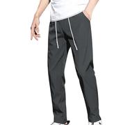 Activewear-Hose für Herren - solide Trainingshose, Stretch-Sweathose, normale Passform, Kordelzug, lässige Laufhose, Jogger, gerade, flache Vorderseite, Business-Anzug, Hose, Arbeitskleid, Hose,