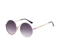 Acunny Evlass UV-Schutzbrille, UV-Schutz, Retro-Brille für Damen, elegant, halblang, Retro, für Strandurlaub, Outdoor-Aktivitäten, Roségoldener Rahmen, Kreis, violetter Farbverlauf, Consulte la