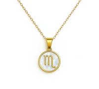 Acura-Styles Damen Sternzeichen Kette Skorpion Edelstahl Gold 18k Vergoldet Wasserfest Nickelfrei Horoskop Sternzeichen Kette goldene Stainless Steel Ketten 45cm Amulett Glücksbringer Geschenk Frauen