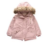 Acuryx Kinder Winterjacke Jungen Mädchen Warm Gefütterte mit Kunstpelz Kapuze Blouson Hoodie Dicke Mantel Parka Baby Wintermäntel 4-5 Jahre