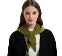 ACUSHLA Dreieckstuch aus Wolle Strick Dreieck Schal mit Reiskorn Strickmuster in Unifarben, Leichtes Tuch weich viele Farbkombinationen Leichter Schal (Matcha grün)