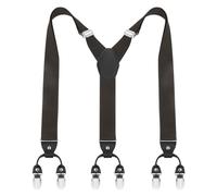 ACWOO Hosenträger Herren, Breit Y Style 3.5 CM, Extra Stark 6 Clips, Braun