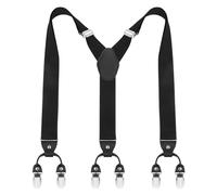 ACWOO Hosenträger Herren, Breit Y Style 3.5 CM, Extra Stark 6 Clips,Schwarz