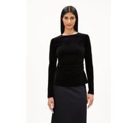 ADAAJA LORA VELVET | Longsleeve aus Bio-Baumwoll Mix - schwarz (XS)