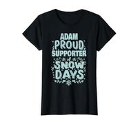 Adam, Unterstützer von Snow Days, Adam, Weihnachten, Winterferien Preisgünstiges Grafik-T-Shirt, Damen, Schwarz, L