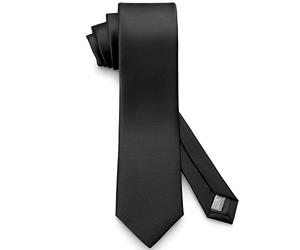 ADAMANT Krawatte Schwarz-Matt | Elegant-Fein Dezent |Beerdigung & Business