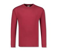 ADAMO Basic Shirt Herren Langarm weinrot Rundhals ergröße 12XL, Größe:3XL