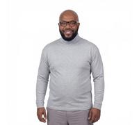 ADAMO Basic Shirt Rollkragen Herren Langarm grau meliert ergröße 12XL, Größe:9XL