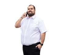 ADAMO Business-Hemd Kurzarm Comfort FIT Herren Serie 'Warren' in großen Größen bis 10XL, Größe:3XL, Farbe:Weiß