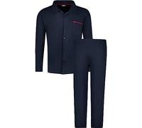 ADAMO Dunkelblauer Langarm-Pyjama 'Benno großen Größen bis 10XL, Größe:8XL