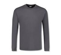 ADAMO Herren Basic Shirt Langarm anthrazit mit Rundhals Ausschnitt bis Übergröße 12XL, Größe:6XL