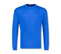 ADAMO Herren Basic Shirt Langarm blau mit Rundhals Ausschnitt bis Übergröße 12XL, Größe:10XL