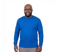 ADAMO Herren Basic Shirt Langarm blau mit Rundhals Ausschnitt bis Übergröße 12XL, Größe:9XL