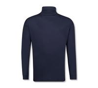 ADAMO Herren Basic Shirt Langarm Navy mit Rollkragen bis Übergröße 12XL, Größe:9XL