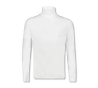ADAMO Herren Basic Shirt Langarm Weiss mit Rollkragen bis Übergröße 12XL, Größe:7XL