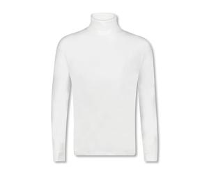 ADAMO Herren Basic Shirt Langarm Weiss mit Rollkragen ergröße 12XL, Größe:6XL