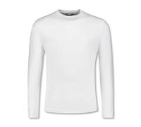 ADAMO Herren Basic Shirt Langarm weiß mit Rundhals Ausschnitt bis Übergröße 12XL, Größe:4XL