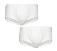 ADAMO Herren Feinripp Slip mit Eingriff 2er Pack Übergröße 20, Größe:14, Farbe:Weiß
