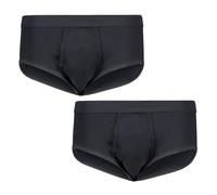 ADAMO Herren Feinripp Slip mit Eingriff 2er Pack Übergröße 20, Größe:20, Farbe:Schwarz