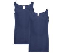 ADAMO Herren Feinripp Unterhemd 2er Pack Übergrößen 2XL-8XL, Größe:16, Farbe:Navy