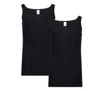 ADAMO Herren Feinripp Unterhemd 2er Pack Übergrößen 2XL-8XL, Größe:18, Farbe:Schwarz