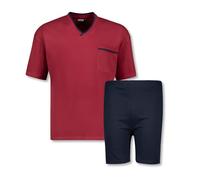 ADAMO Herren Schlafanzug Kurzarm Übergrößen XXL - 10XL, Größe:9XL, Farbe:Weinrot