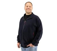 ADAMO Herren Sweatjacke in Übergrößen Serie Kreta 2XL-14XL mit Reißverschluss, Größe:4XL, Farbe:Dunkelblau