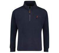 ADAMO Herren Troyer Reißverschluss und Brusttasche Ottoman Rippe Serie Falco Übergrößen 2XL-10XL, Größe:XXL, Farbe:Dunkelblau