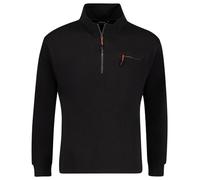 ADAMO Herren Troyer Reißverschluss und Brusttasche Ottoman Rippe Serie Falco Übergrößen 2XL-10XL, Größe:6XL, Farbe:Schwarz