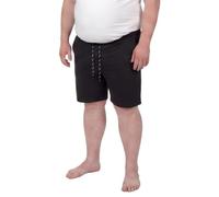 ADAMO Kurze Schlafhose 100% Baumwolle, Schwarz, 4XL I Pyjama Hose mit 2 seitlichen Einschubtaschen, Gesäßtasche & Kordel I Schlafanzughosen für Herren