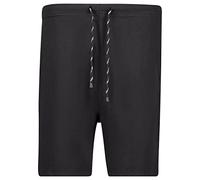 ADAMO Kurze Schlafhose 100% Baumwolle, Schwarz, 5XL I Pyjama Hose mit 2 seitlichen Einschubtaschen, Gesäßtasche & Kordel I Schlafanzughosen für Herren