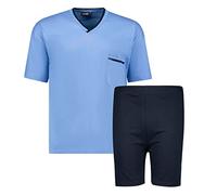 ADAMO kurzer Pyjama hellblau in großen Größen ab 2XL bis 10XL, Größe:5XL