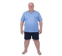 ADAMO kurzer Pyjama hellblau in großen Größen ab 2XL bis 10XL, Größe:6XL