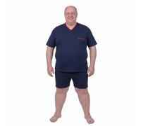 Herren Schlafanzug kurzarm von ADAMO Übergrößen XXL - 10XL, Größe:3XL, Farbe:Dunkelblau