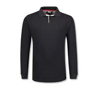 ADAMO Langärmliges Herren Pique Poloshirt Serie Peter schwarz bis Übergröße 12XL, Größe:3XL