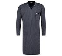 ADAMO Langärmliges Übergrößen Nachthemd in navy mit weißen Streifen Größe 10XL, Größe:8XL