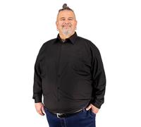 ADAMO Langarm Hemd Comfort FIT Herren in großen Größen von 2XL bis 10XL, Größe:5XL, Farbe:Schwarz