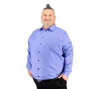 ADAMO Langarm Hemd Comfort FIT Herren in großen Größen von 2XL bis 14XL, Größe:14XL, Farbe:Mittelblau