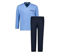Langer Herren Schlafanzug von Adamo in Übergrößen bis 10XL und in Langgrößen bis 122, Größe:10XL, Farbe:Hellblau