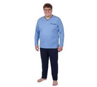 ADAMO Langer Herren Schlafanzug in hellblau Übergrößen bis 10XL und in Langgrößen bis 122, Größe:6XL