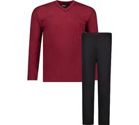 ADAMO Langer Schlafanzug in weinrot by Übergröße 10XL, Größe:4XL