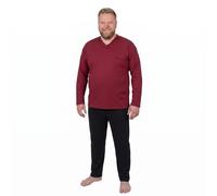 ADAMO Langer Schlafanzug in weinrot by Übergröße 10XL, Größe:9XL