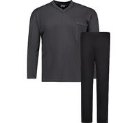 ADAMO Übergrößen Langarm Schlafanzug in grau der Firma 2XL bis 10XL, Größe:4XL