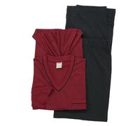 ADAMO Übergrößen Langarmschlafanzug in grau der Firma 9XL, Größe:3XL;Farbe:Weinrot